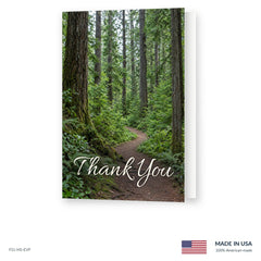 Evergreen Trail Funeral Acknowledgment Cards