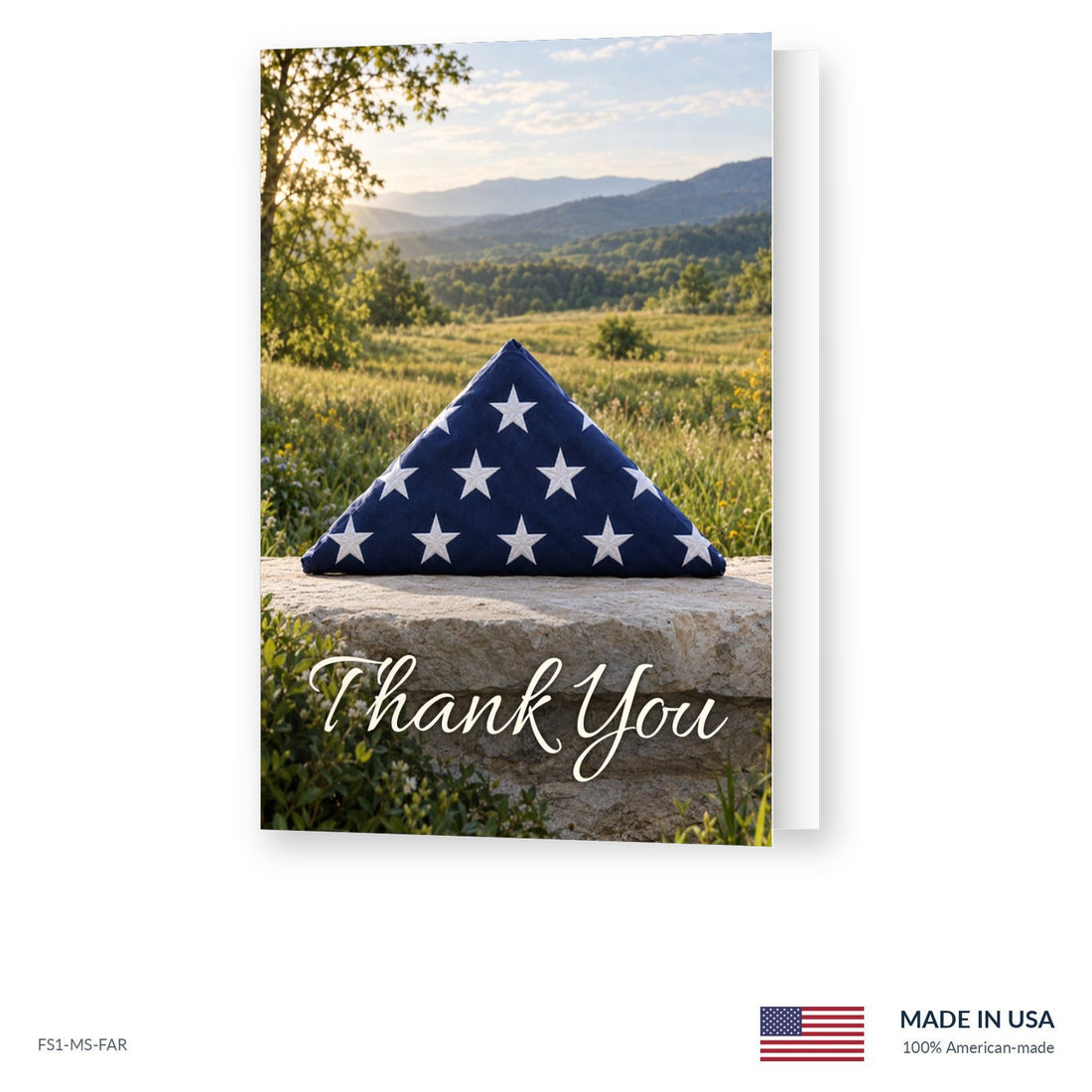 Folded Flag Funeral Acknowledgment Cards