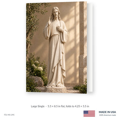 Garden Prayer funeral service folder, Large Single 5.5 × 8.5 in, shown slightly open, Funeral Source One FS1-MS-LMC, Made in the USA