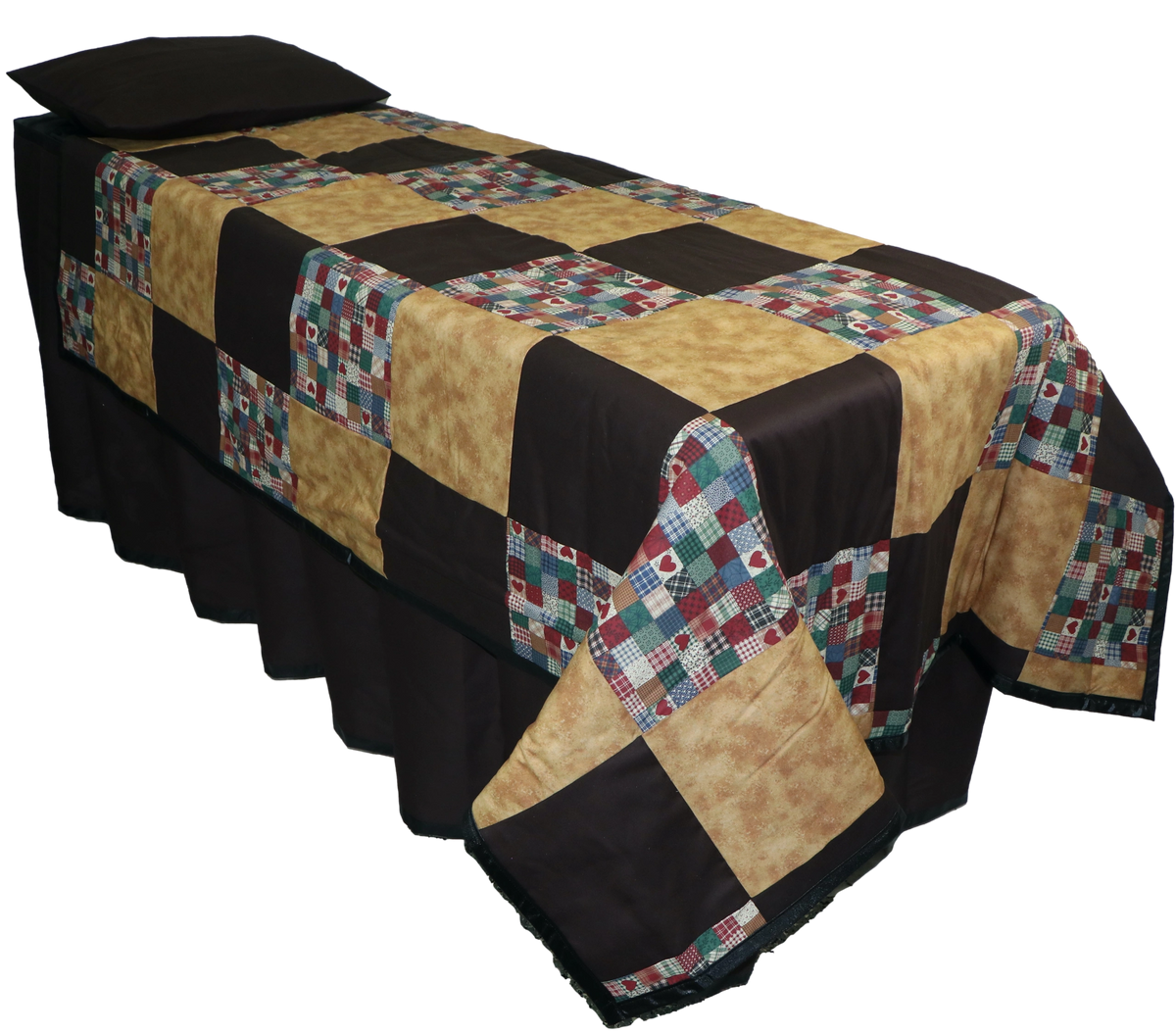 Gold Black Patchwork Viewing Set - Standard, Black