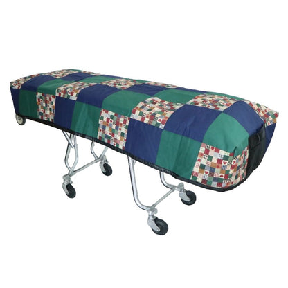 Green Navy Patchwork Cot Cover - Standard, Standard Black Lining