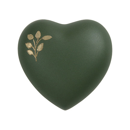 Green Tree of Life Brass Heart Keepsake Urn