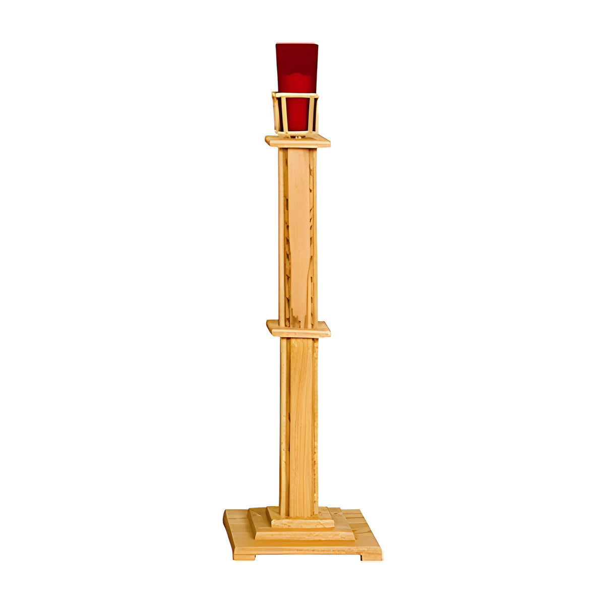 Heartland Candlestick in solid oak in a prairie style by American Mortuary Equipment