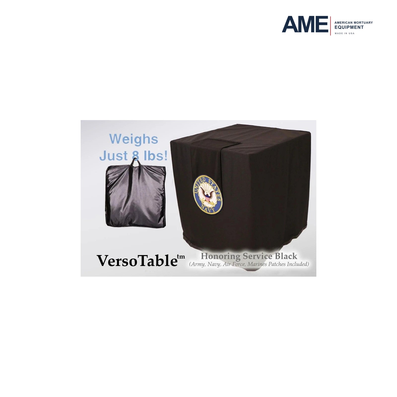 Honoring Service Black Portable Presentation Table – Standard – versotable honoring service black navy giant