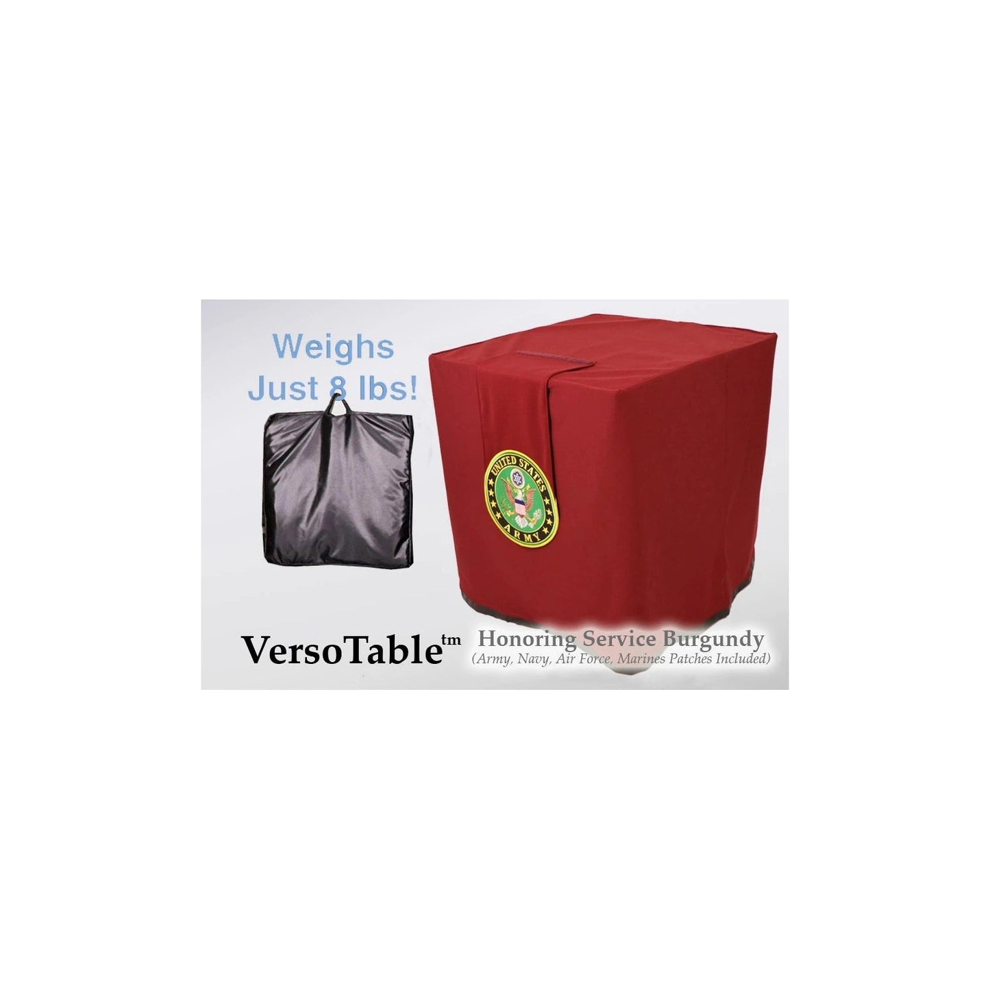 Honoring Service Burgundy Portable Presentation Table – Standard – versotable honoring service burgundy army gian