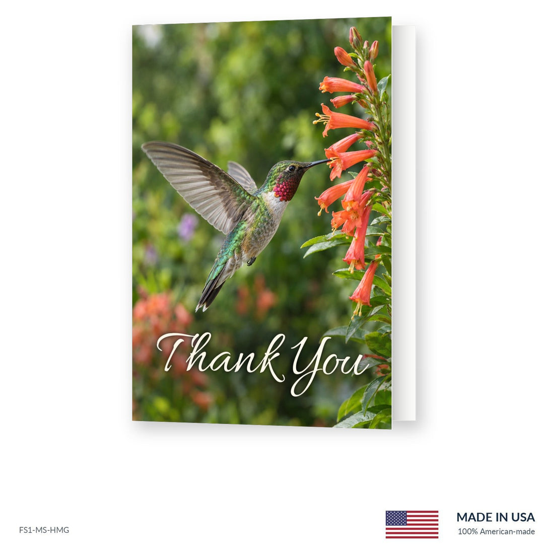 Hummingbird Garden Funeral Acknowledgment Cards