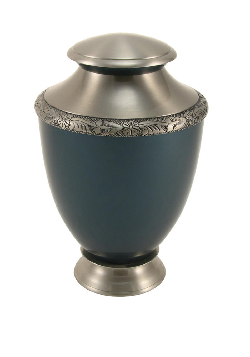 Indigo with Brass Band Full Size Cremation Urn