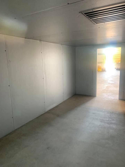 Industrial 10x20 walk-in mortuary cooler exterior for hospital morgue and medical examiner facility