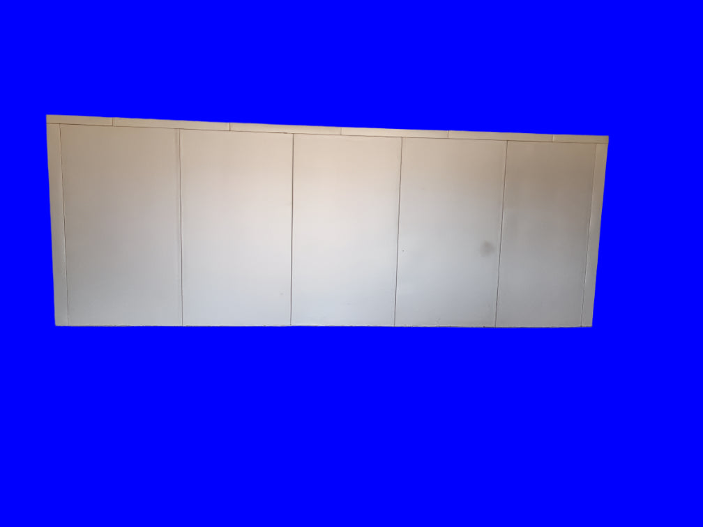 Detail of Kason door handle on mortuary cooler