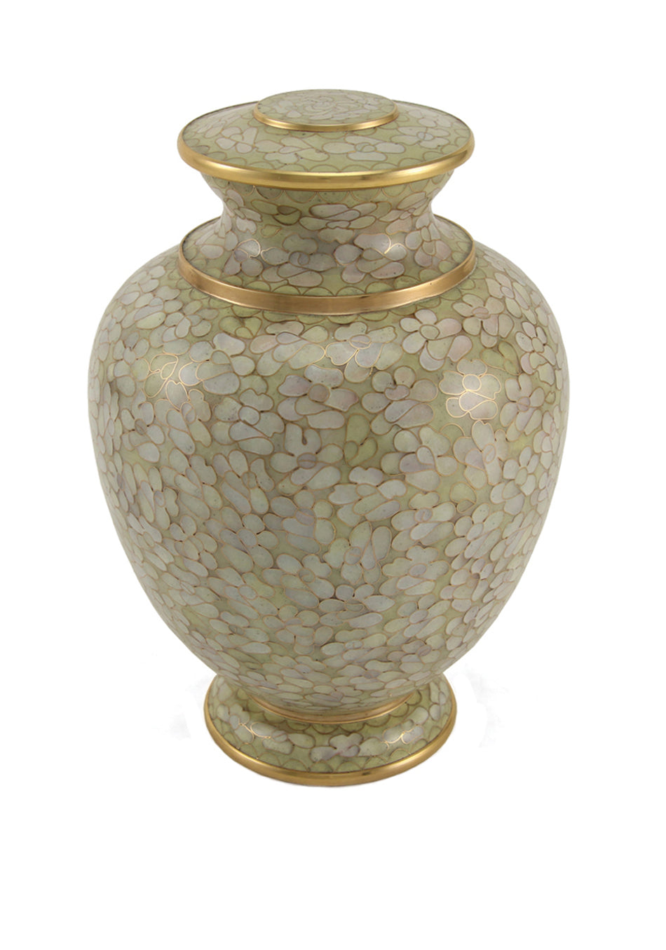 Ivory Floral Cloisonné Full Size Cremation Urn