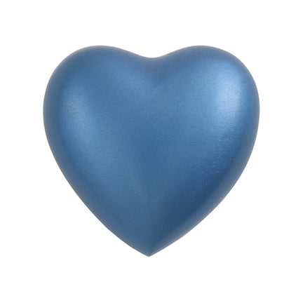 Jewel Blue Slim Heart Keepsake Urn, Heart Keepsake, 2.7 x 2.9 x 1.6 in