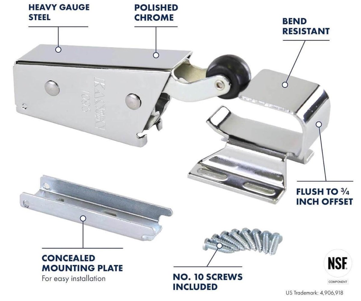 Kason 1095 Door Closer – Spring Action with Wide Hook - American Mortuary Coolers & Equipments