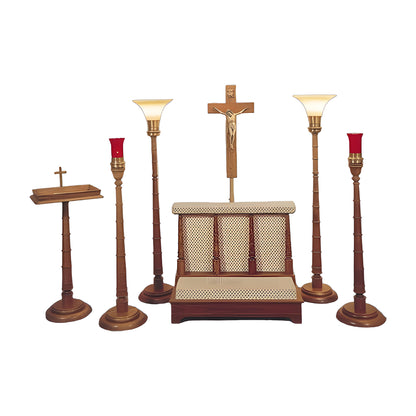 Lakeshore Devotional Set in solid English oak by American Mortuary Equipment
