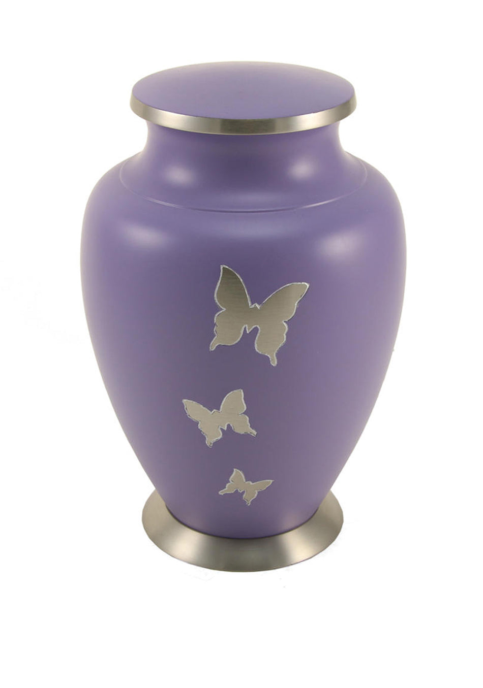 Lavender Butterfly Brass Full Size Cremation Urn