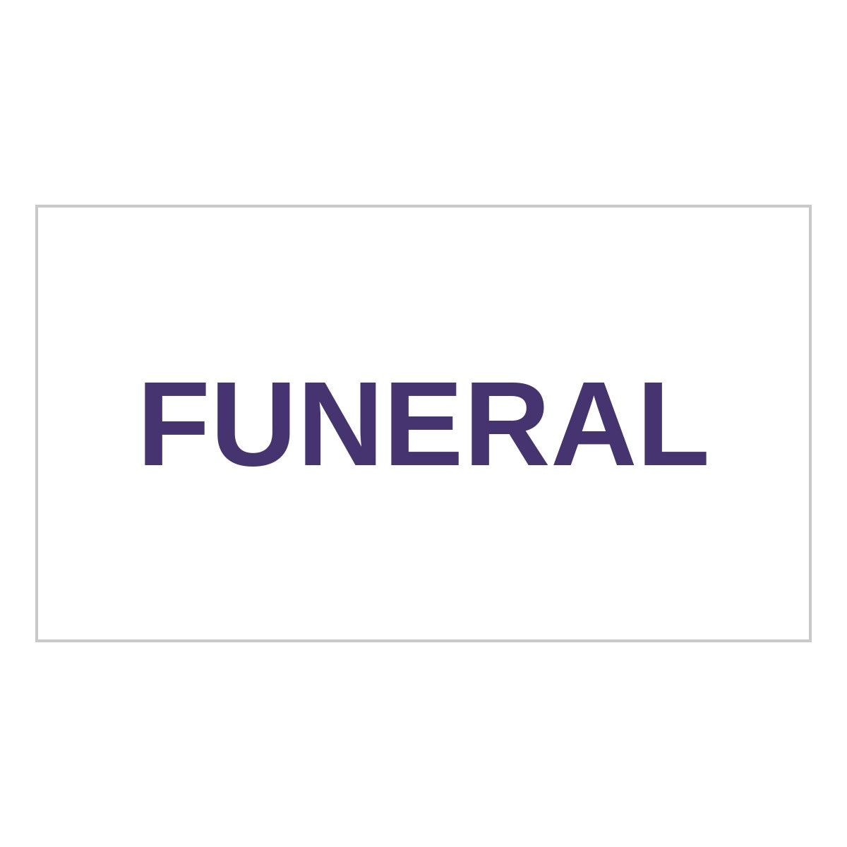 Lead car flag banner: Funeral – Purple on White