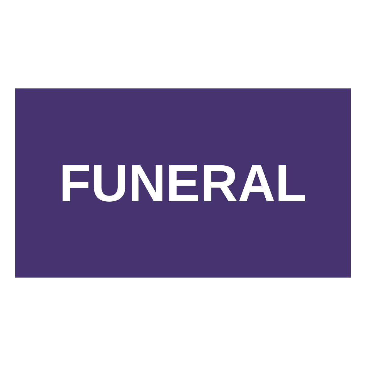 Lead car flag banner: Funeral – White on Purple