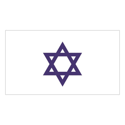 Lead car flag banner: Star of David – Purple on White