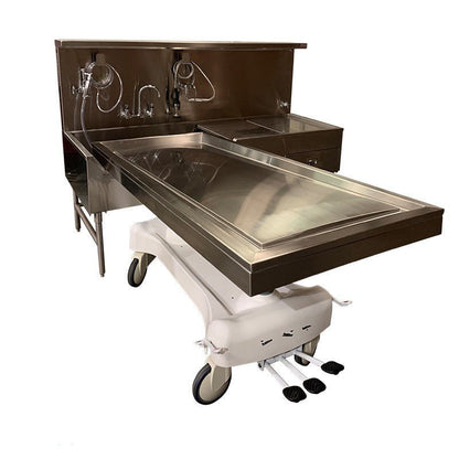 Left - Hand Embalming Sink Station - 1036 - 8L - American Mortuary Coolers & Equipments