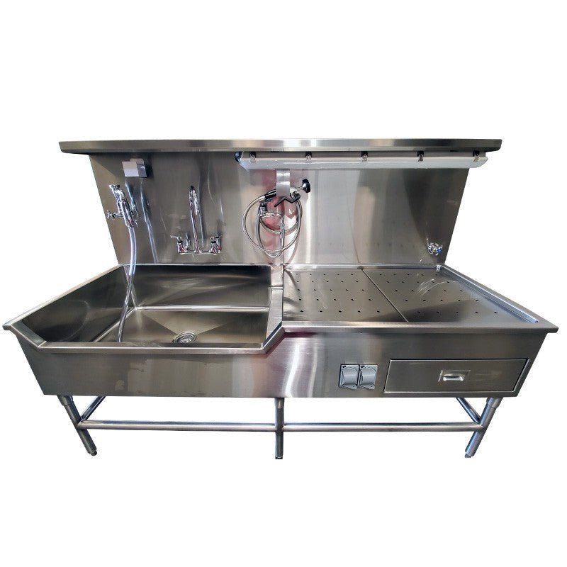 Left - Hand Embalming Sink Station - 1036 - 8L - American Mortuary Coolers & Equipments
