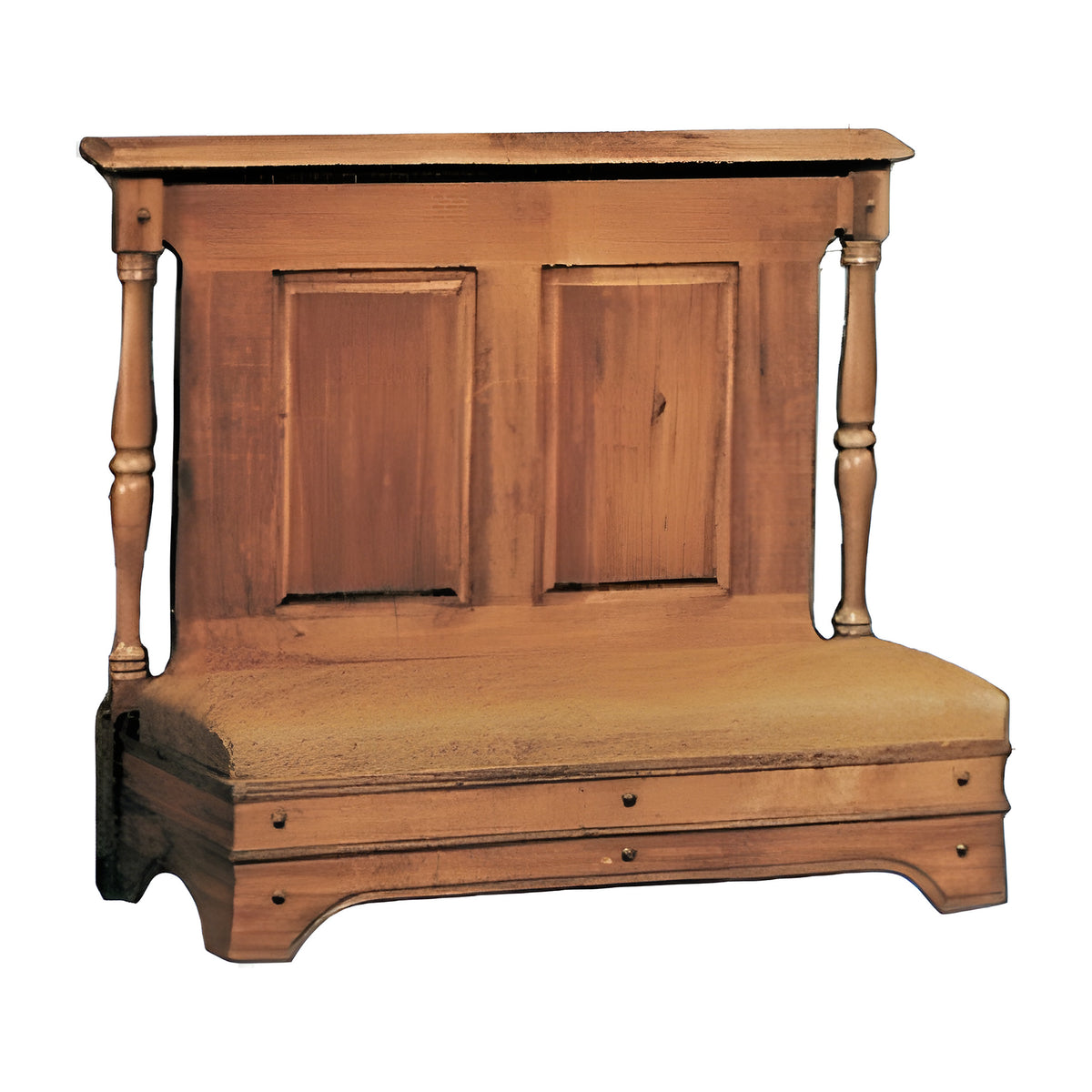 Liberty Prayer Rail in solid maple in a burnt maple finish by American Mortuary Equipment