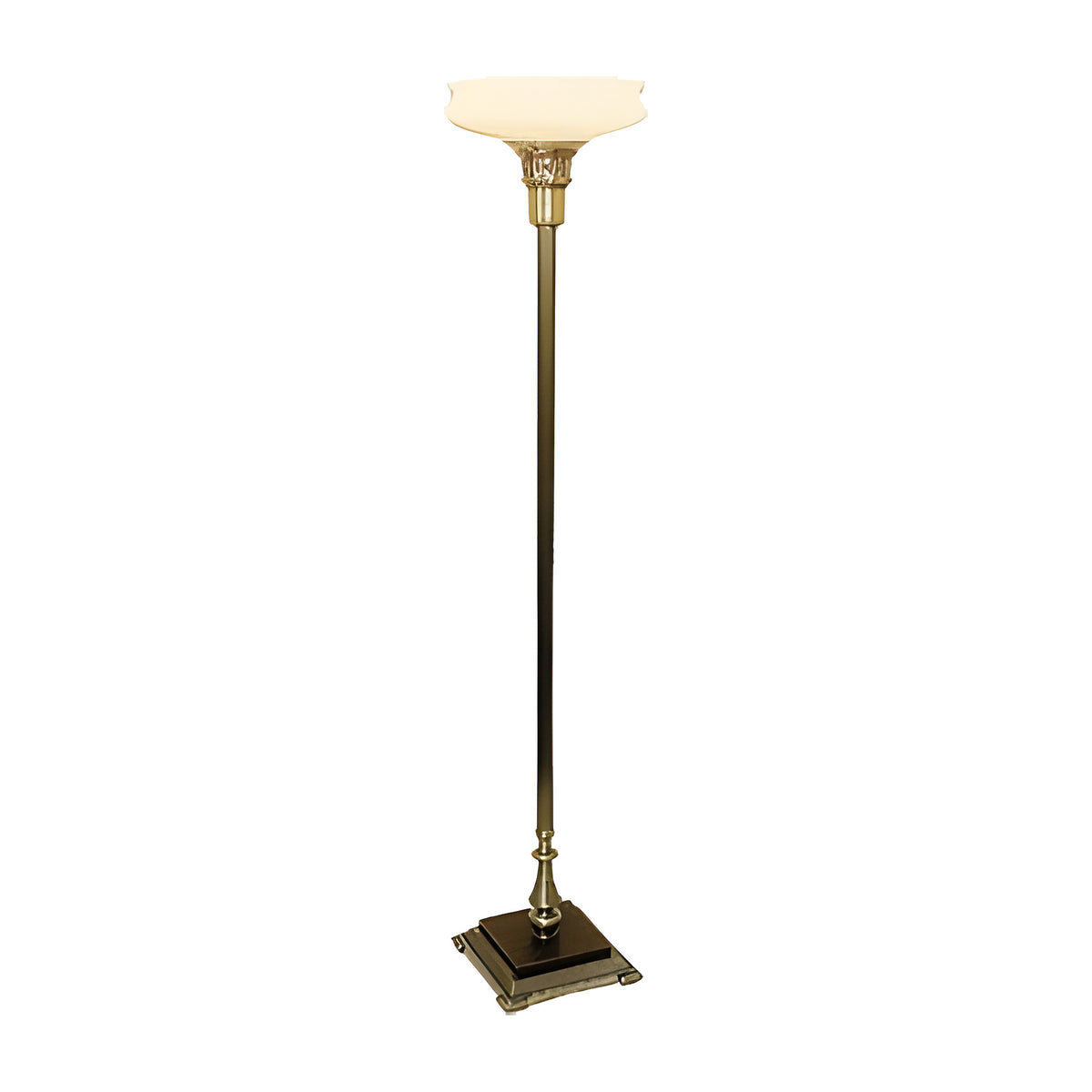 Lumen Torchiere Lamp in all-metal construction on a square base by American Mortuary Equipment
