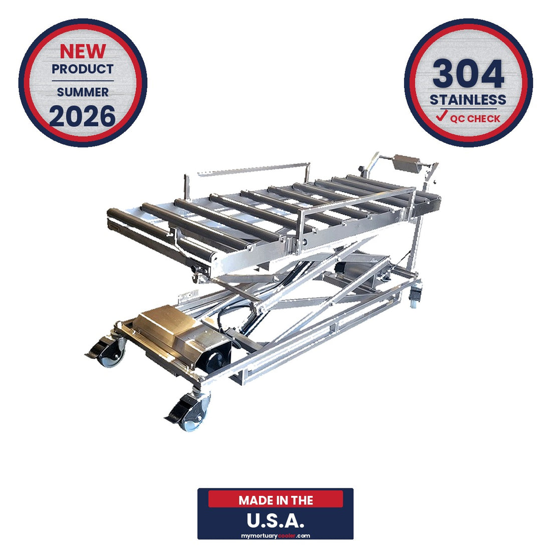 Cadaver Lift Trolley for Morgue Racks