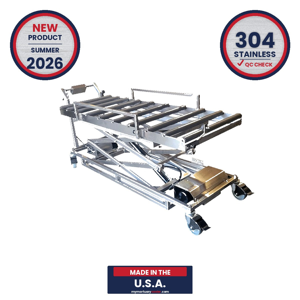 Cadaver Lift Trolley – Stainless Mortuary Lift Cart - view 4