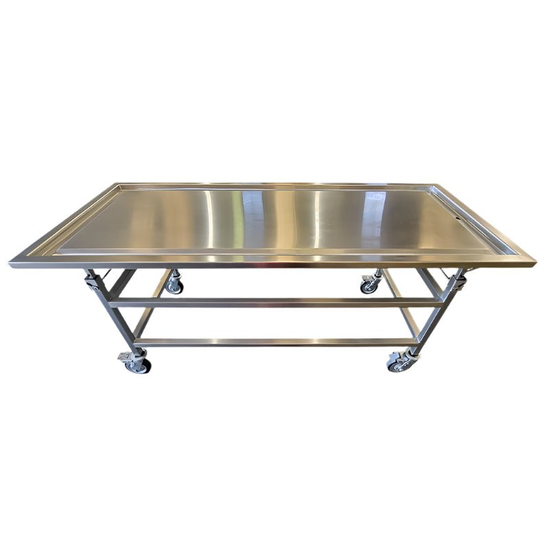 Multi - Height Stainless Steel Embalming & Dressing Table – Model 1038 - MHDE - S - American Mortuary Coolers & Equipments