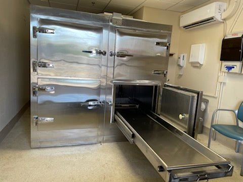 "American Mortuary Coolers multi vault refrigeration system – made in the USA"
