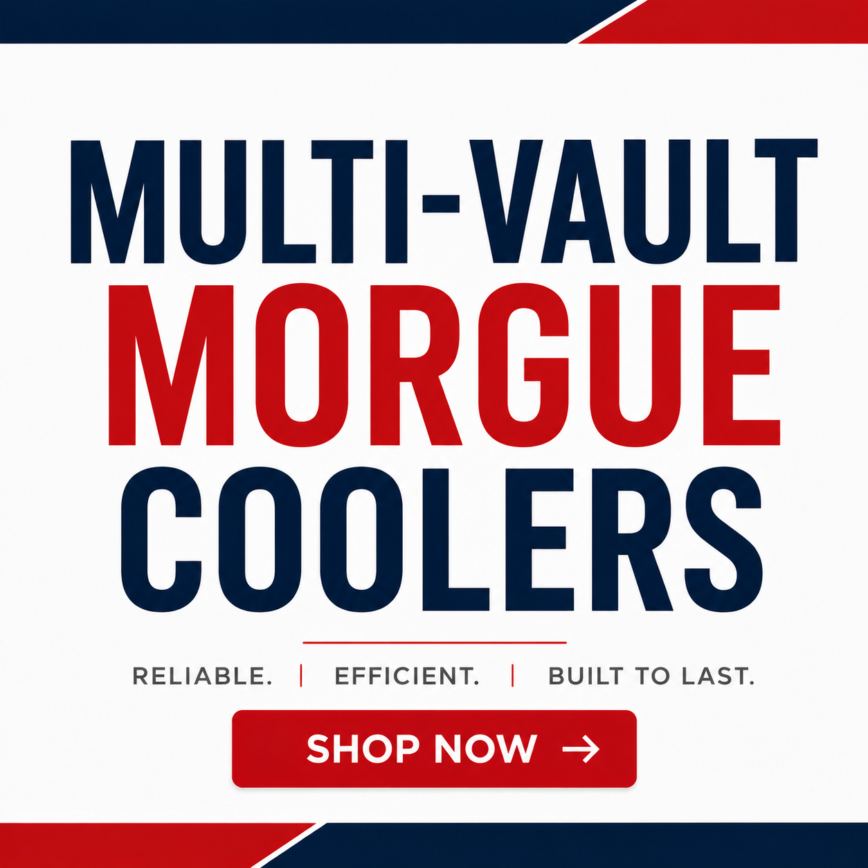 Shop vault-style morgue coolers — multi-bay stainless steel cadaver vault refrigeration by American Mortuary Coolers
