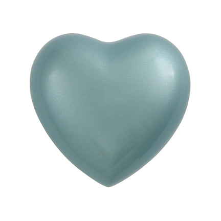 Ocean Teal with Silver Lid Brass Heart Keepsake Urn