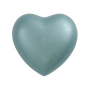 Ocean Teal with Silver Lid Brass Heart Keepsake Urn
