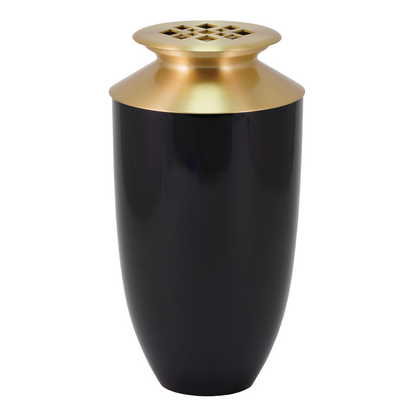 Onyx Diamond Scattering Urn, Full size adult scattering urn, 11.4 x 6.2 x 6.2 in