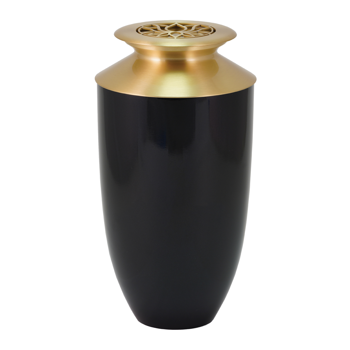 Onyx Lotus Scattering Urn, Full size adult scattering urn, 11.4 x 6.2 x 6.2 in