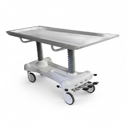 Oversized Hydraulic Embalming Table | Bariatric Mortuary Prep Table | 850 lb Cadaver Table | 35 Inch Stainless Funeral Home Embalming Table | American Mortuary Coolers