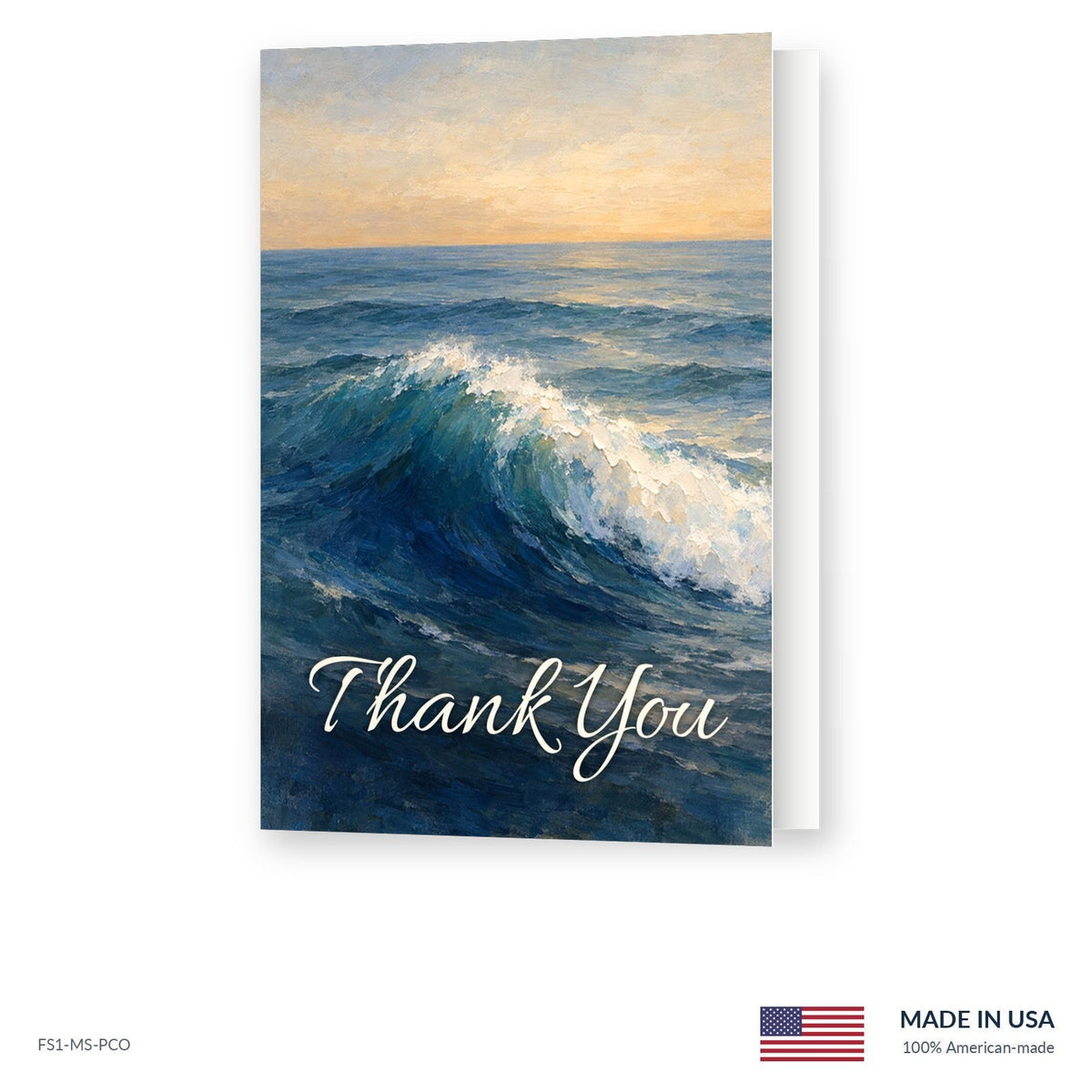 Painted Ocean Funeral Acknowledgment Cards