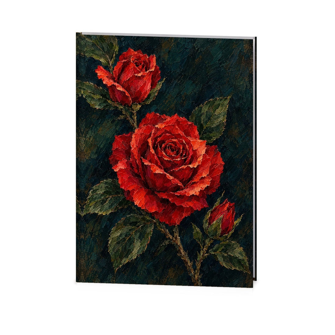 Painted Rose Funeral Register Book