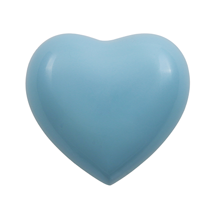 Pearl Blue Large Heart Urn, Heart Keepsake, 4.2 x 4.5 x 2.5 in