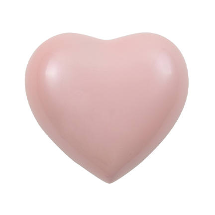 Pearl Pink Large Heart Urn, Heart Keepsake, 4.2 x 4.5 x 2.5 in
