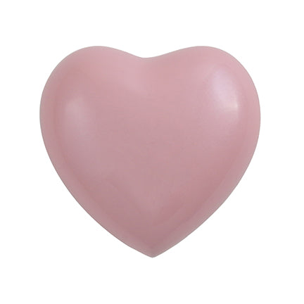 Pearl Pink with Silver Lid Brass Heart Keepsake Urn, Heart Keepsake, 2.7 x 2.9 x 1.6 in