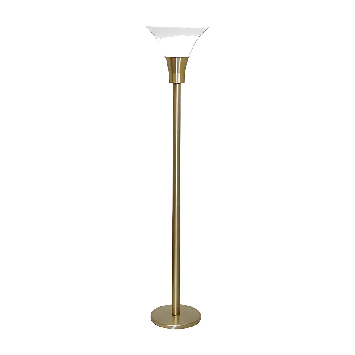 Pearl Torchiere Lamp in all-metal construction with a pearl white glass shade by American Mortuary Equipment