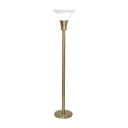Pearl Torchiere Lamp in all-metal construction with a pearl white glass shade by American Mortuary Equipment