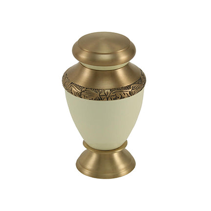 Pearl with Brass Band Mini Keepsake Urn