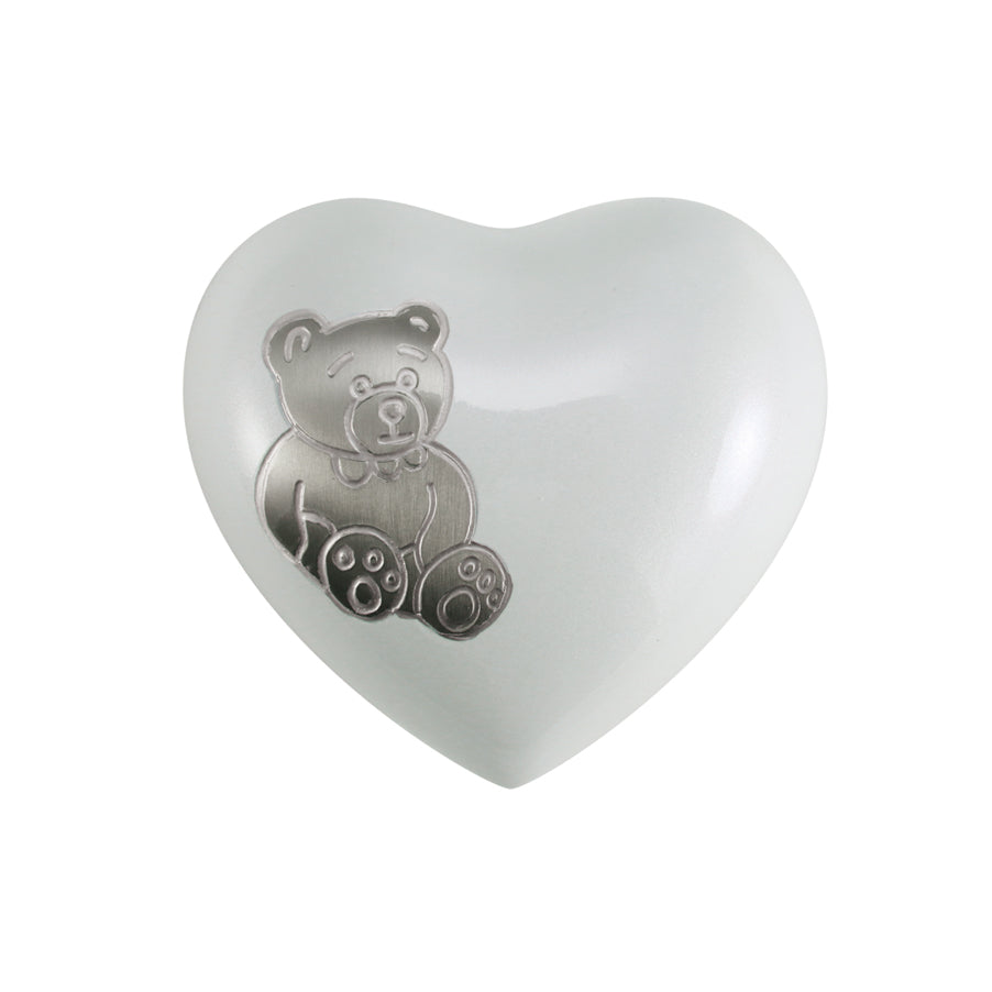 Pearl with Teddy Bear Large Heart Urn