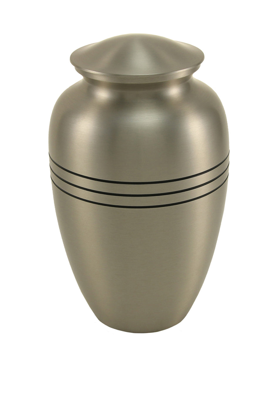 Pewter Banded Brass Full Size Cremation Urn
