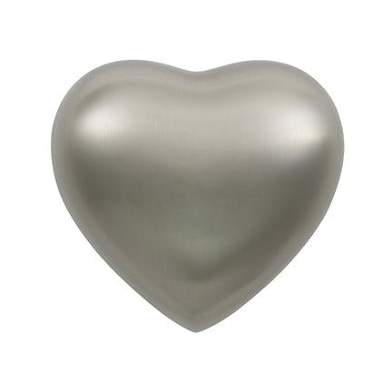 Pewter Banded Brass Heart Keepsake Urn, Heart Keepsake, 2.7 x 2.9 x 1.6 in