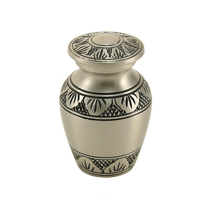 Pewter Leaf Brass Mini Keepsake Urn