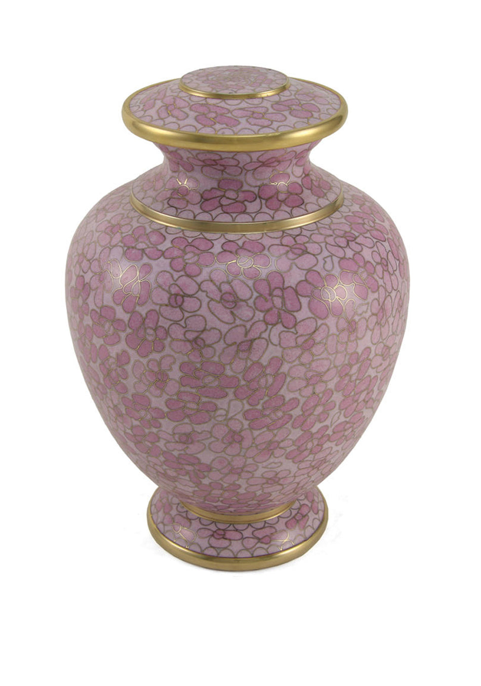 Pink Floral Cloisonné Full Size Cremation Urn