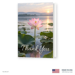 Pink Lotus Funeral Acknowledgment Cards