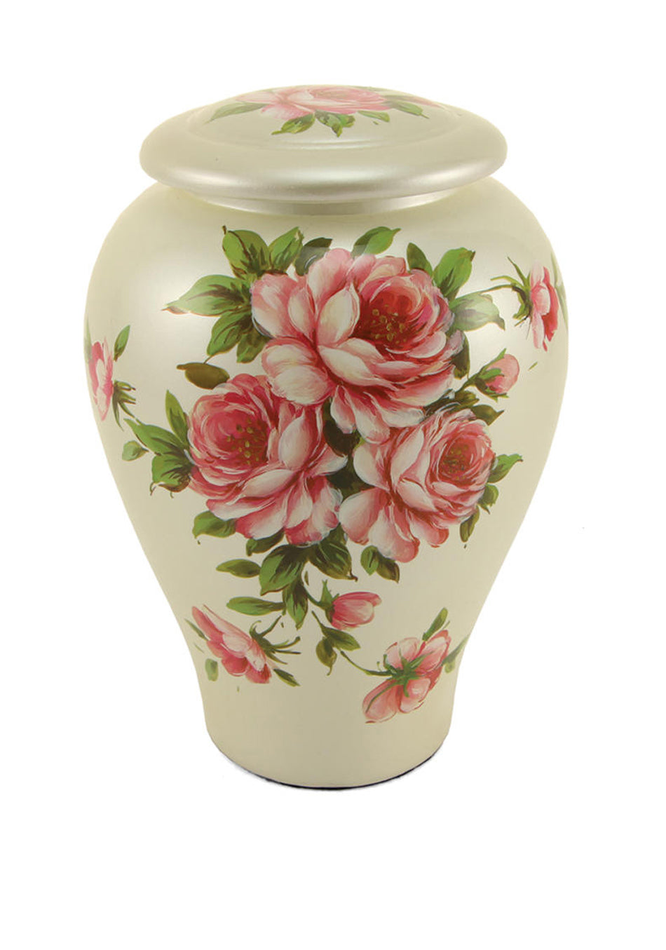 Pink Rose Bouquet Ceramic Full Size Cremation Urn, Full Size (Adult), 10.4 x 7.1 x 7.1 in
